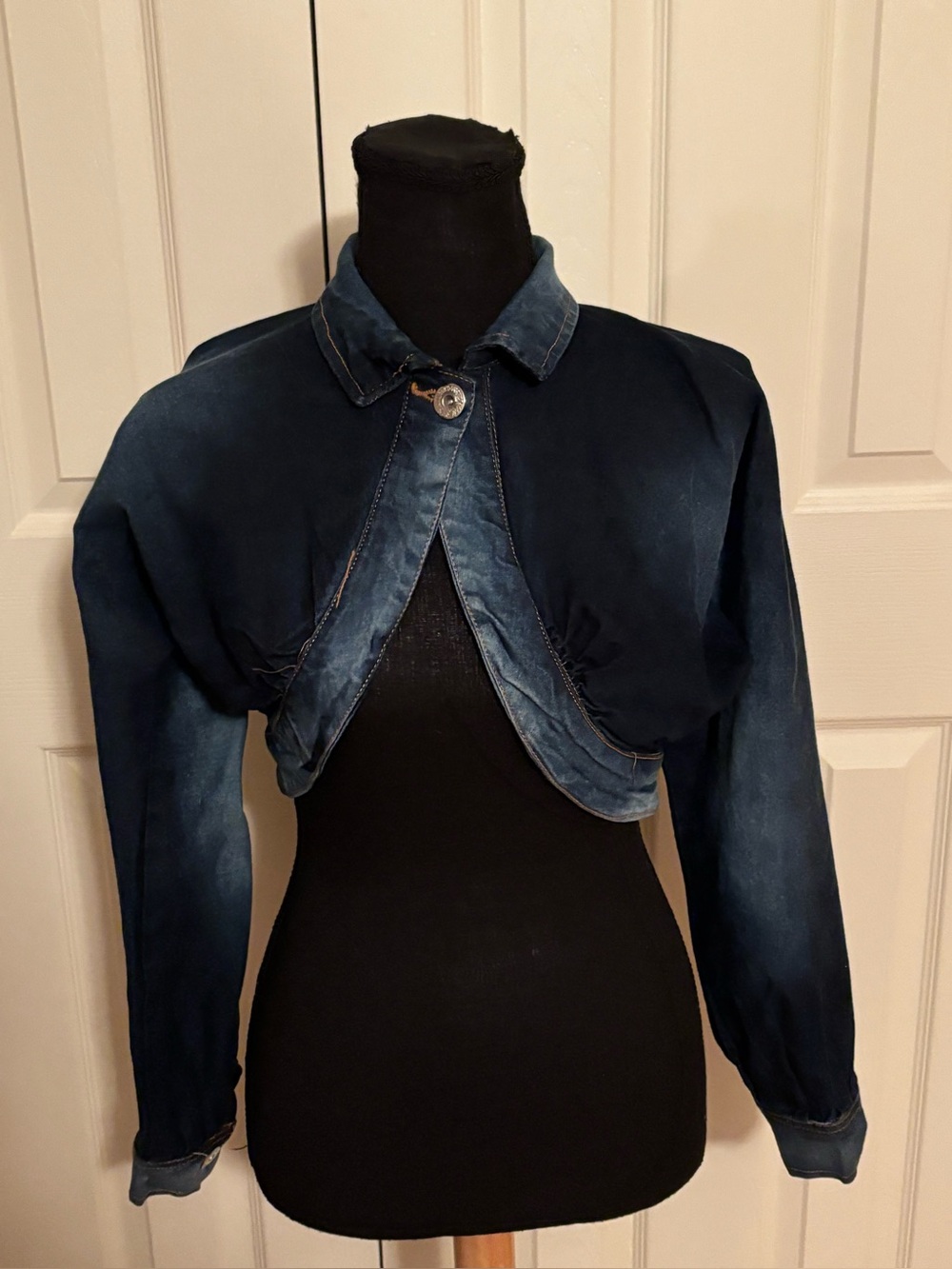 SPOON JEANS WOMENS DARK WASH DENIM BOLERO SIZE S NWT